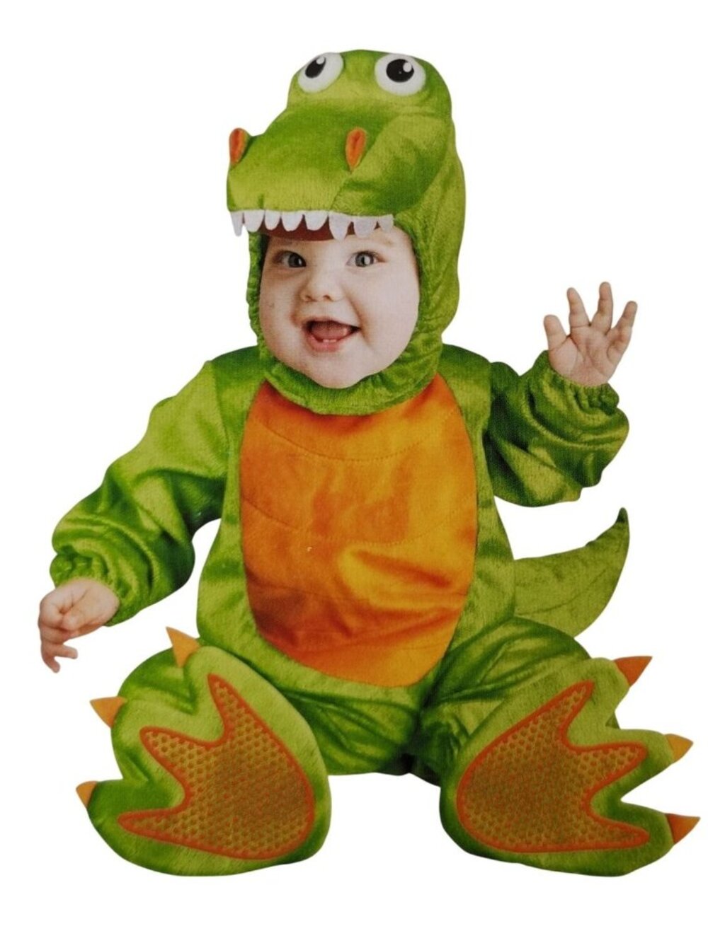 Fun World Infant 6 to 12 Months Baby T-Rex Dinosaur 4-Piece Halloween Costume